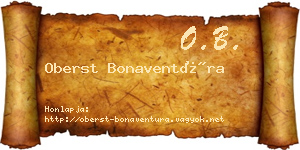 Oberst Bonaventúra névjegykártya